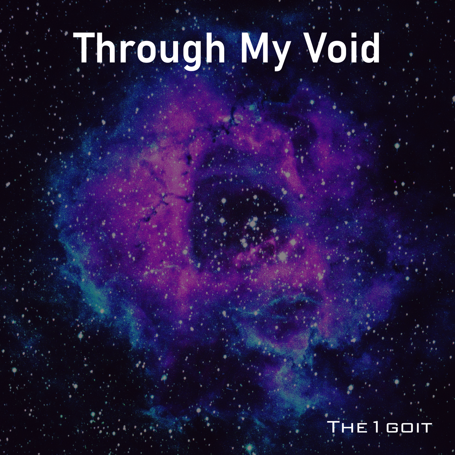 A purple nebula in the center of the album cover and the title Through my Void at the top.